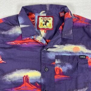 Cinch Classic Cowboy Collection Mens M Button Up Western‎ Desert Purple Canyon
